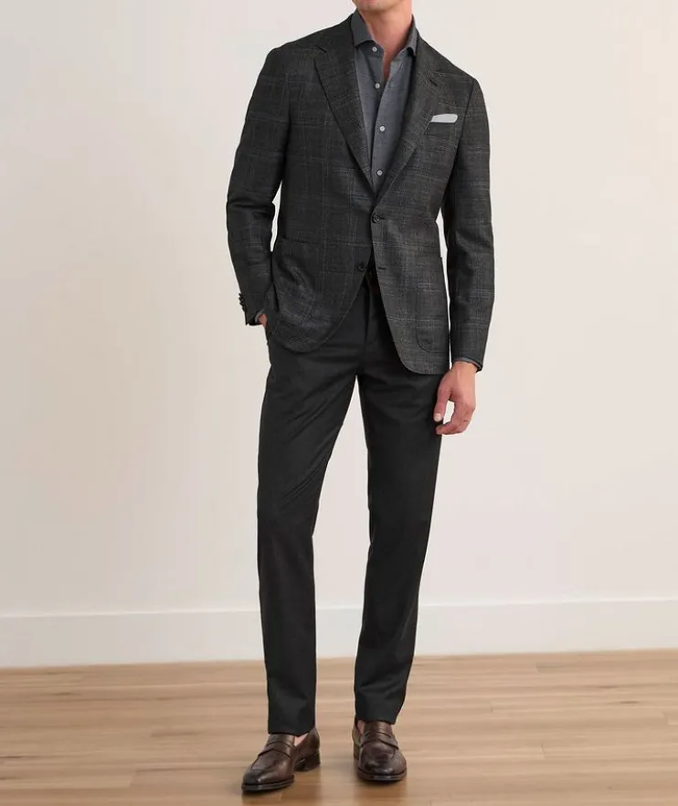 Wool-Cashmere Dart Flat Front Pants