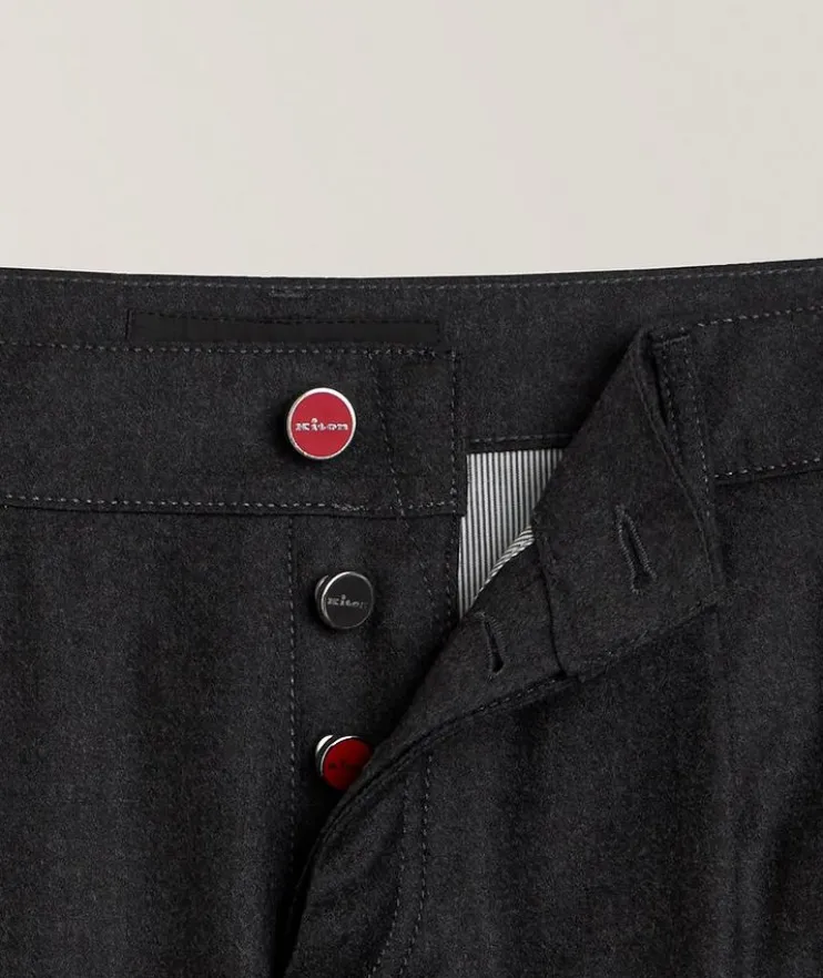 Wool-Cashmere Dart Flat Front Pants