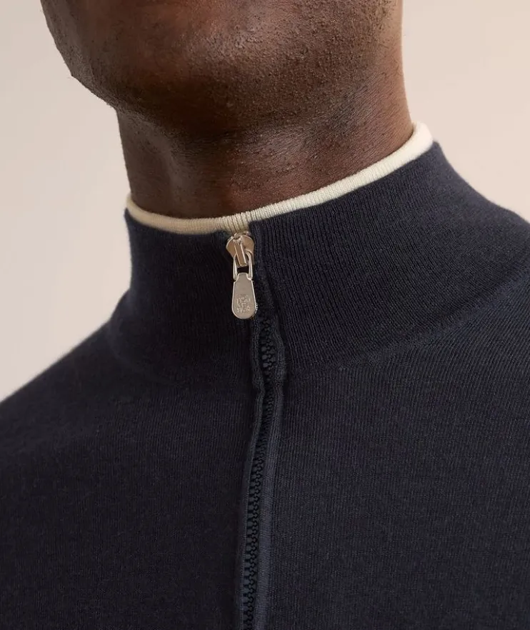 Wool-Cashmere Full-Zip Sweater