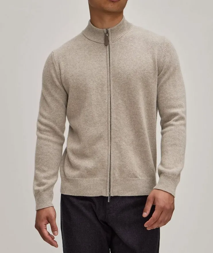 Wool-Cashmere Full-Zip Sweater