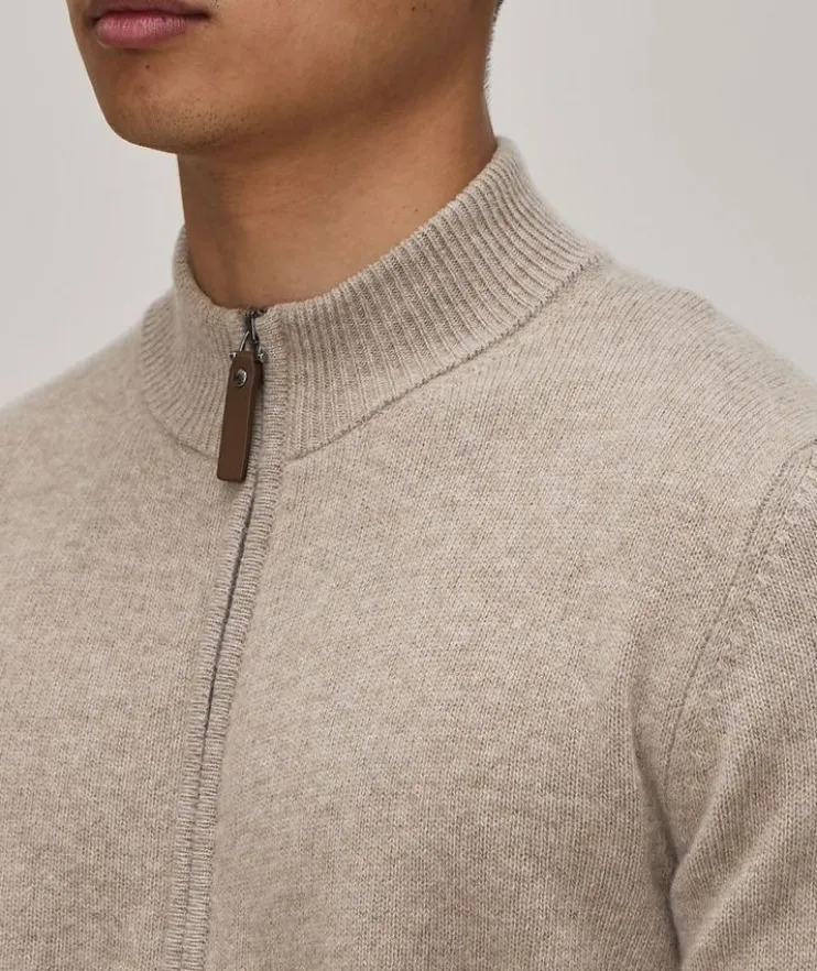 Wool-Cashmere Full-Zip Sweater
