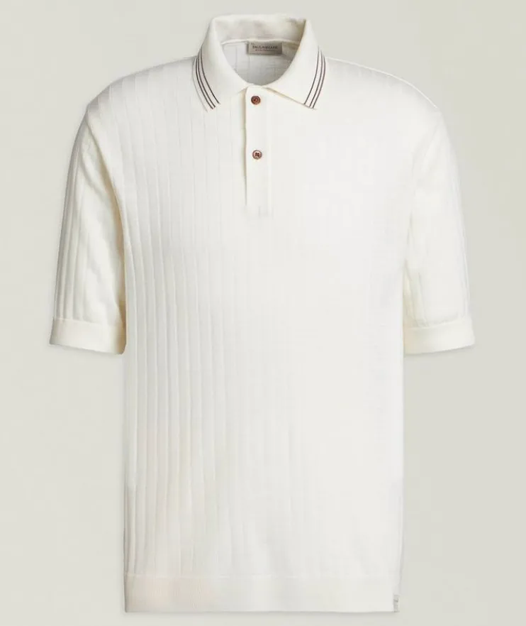 Wool-Cashmere Knit Polo Shirt