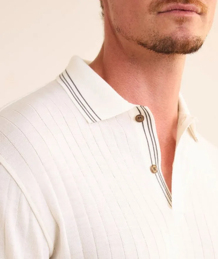 Wool-Cashmere Knit Polo Shirt