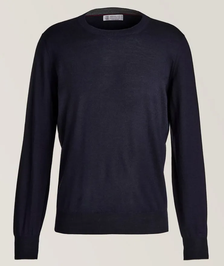 Wool-Cashmere Knit Crewneck Sweater