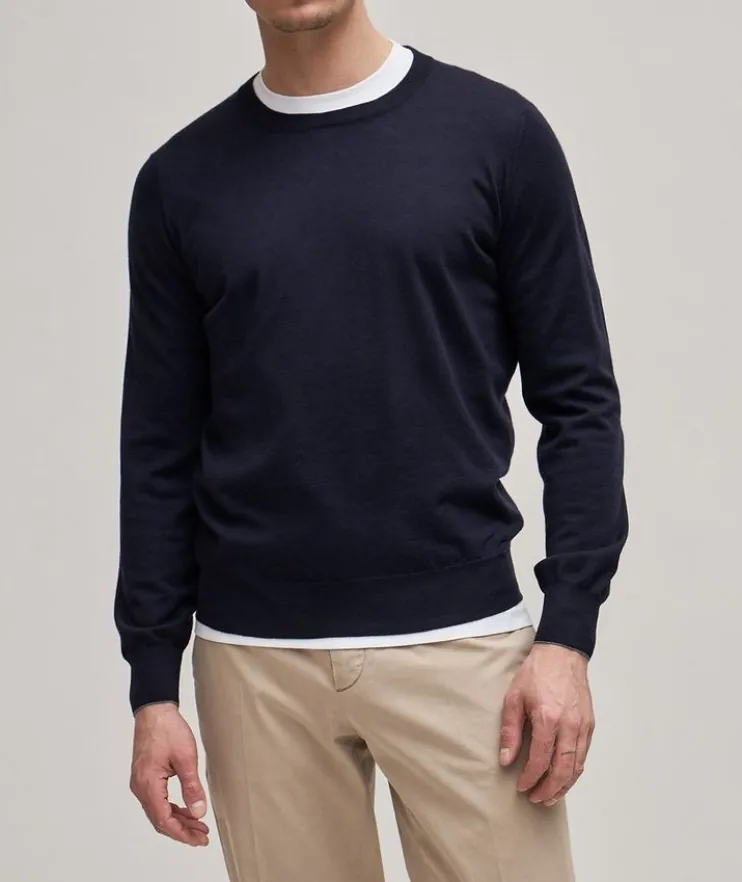 Wool-Cashmere Knit Crewneck Sweater