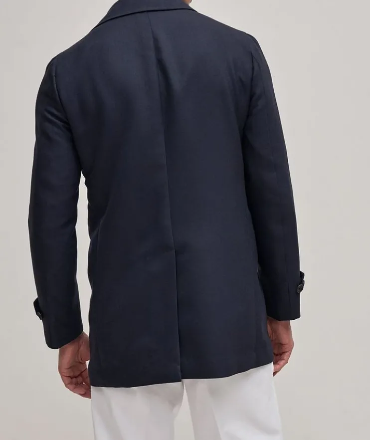 Wool-Cashmere Twill Walking Coat