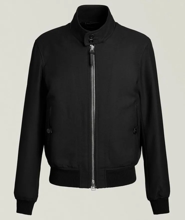 Wool-Silk Harrington Jacket