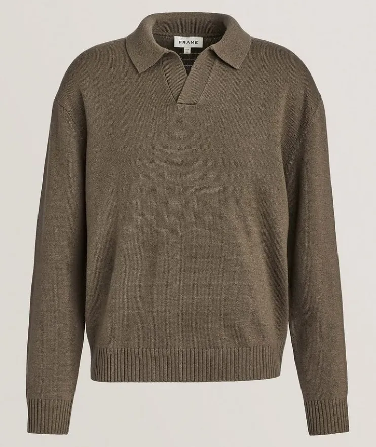Wool-Silk Johnny Collar Sweater