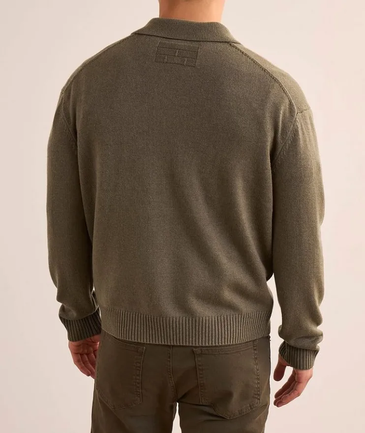 Wool-Silk Johnny Collar Sweater