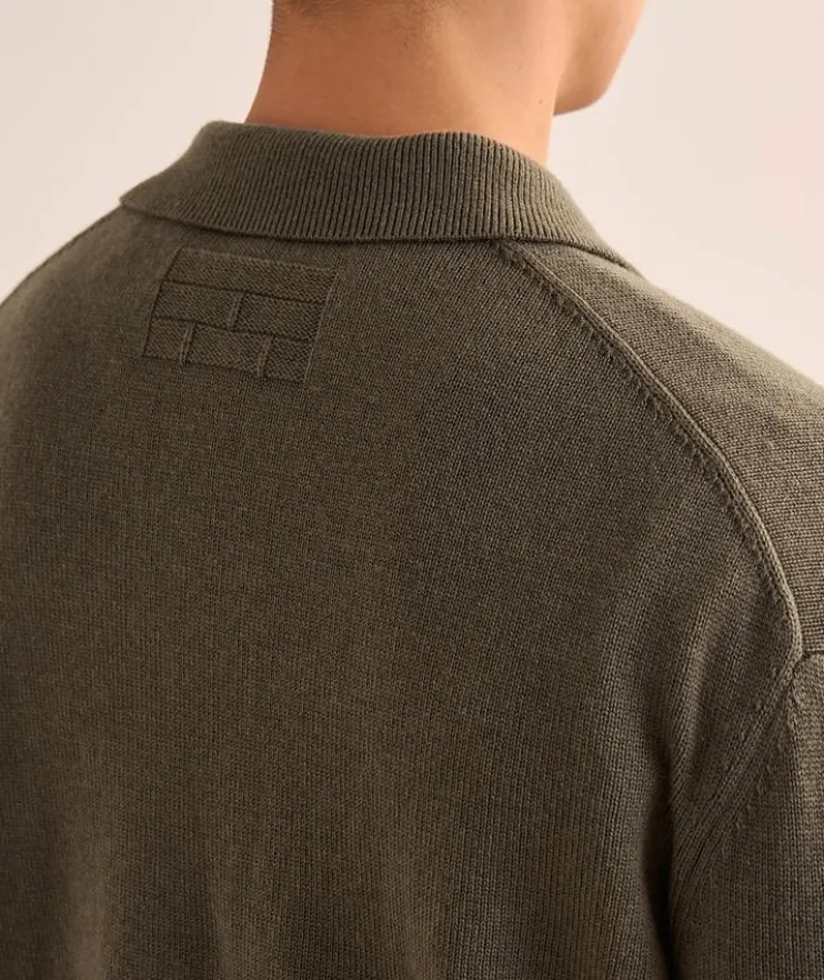 Wool-Silk Johnny Collar Sweater