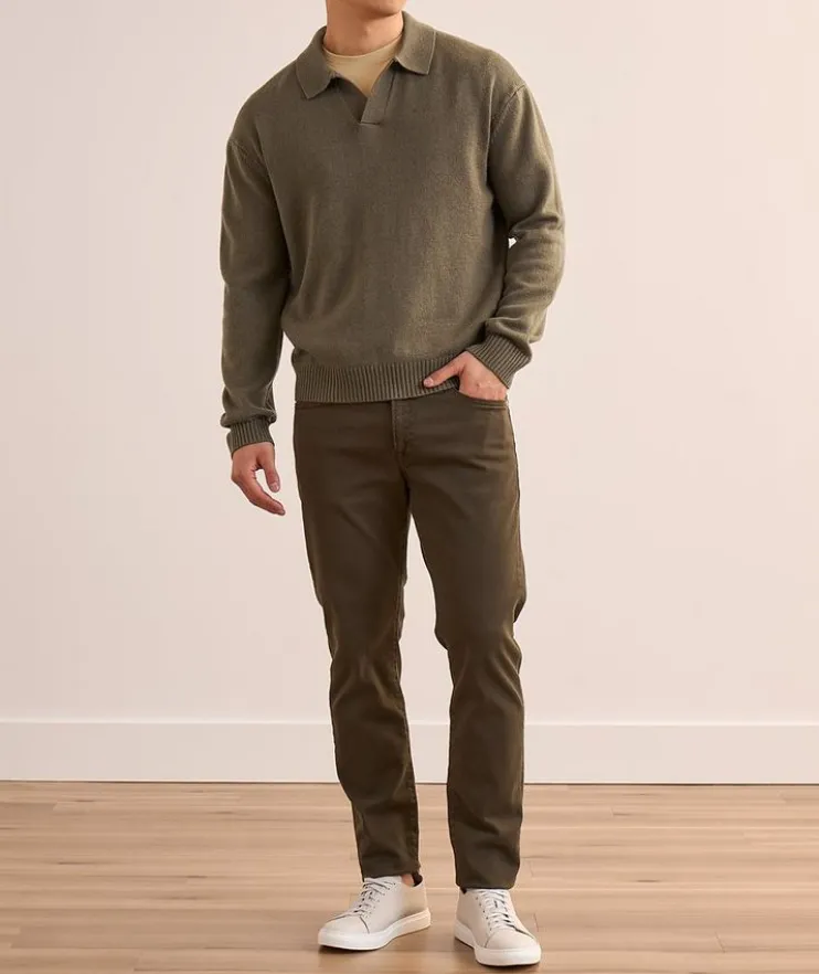 Wool-Silk Johnny Collar Sweater