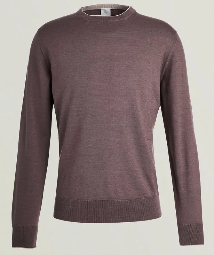 Wool-Silk Tipped Crewneck Sweater