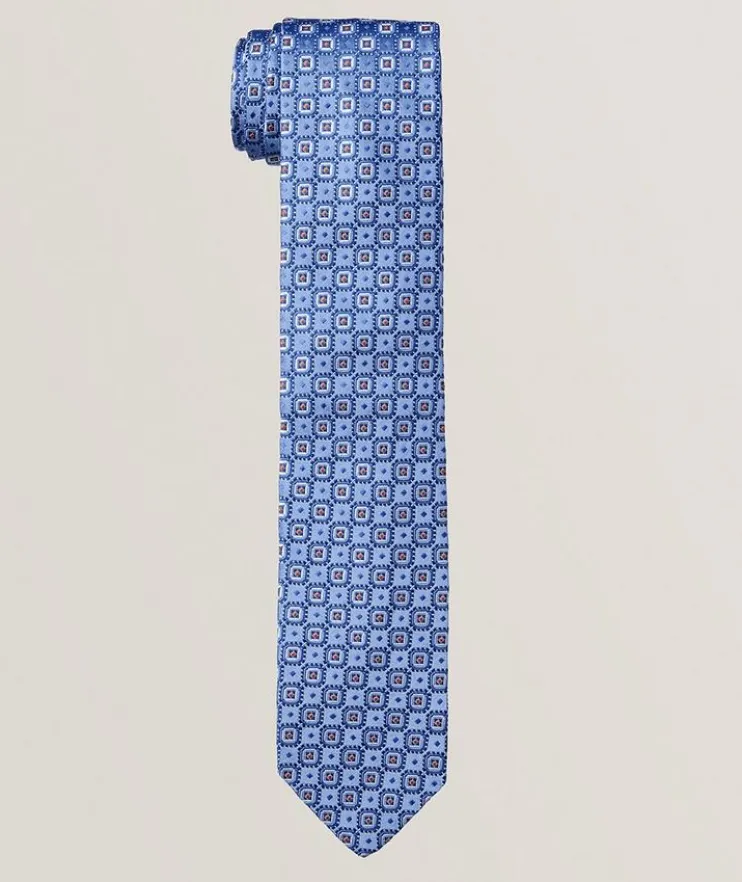 Woven Jacquard Medallion Silk Tie