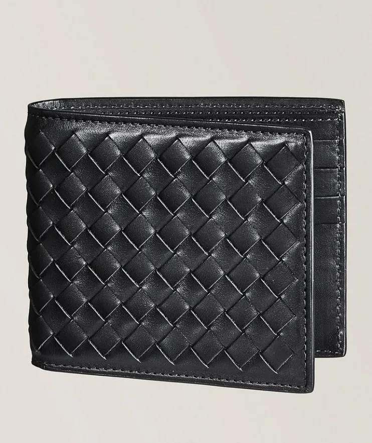 Woven Leather Bifold Wallet
