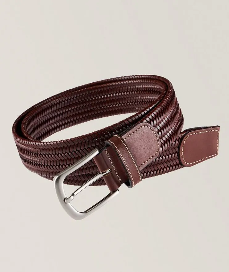 Woven Mélange Leather Belt