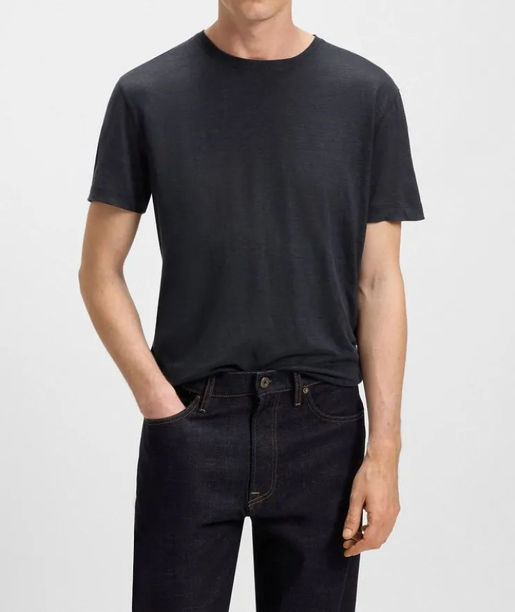 X Beckham Linen Crewneck T-Shirt