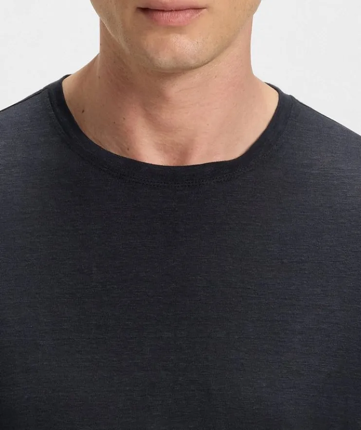 X Beckham Linen Crewneck T-Shirt