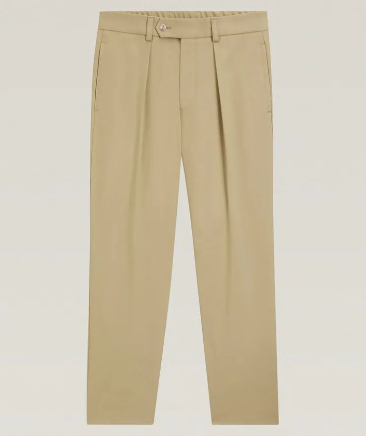 X Beckham Stretch-Cotton Pleat Pants