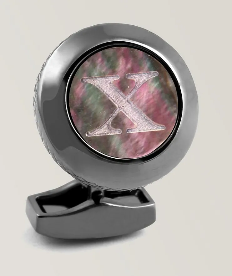 X' Engraved Personal Single Letter Cufflink