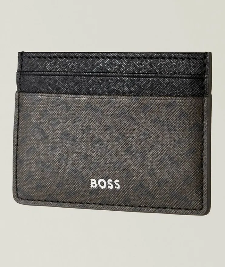 Zair Monogram Saffiano Leather Cardholder