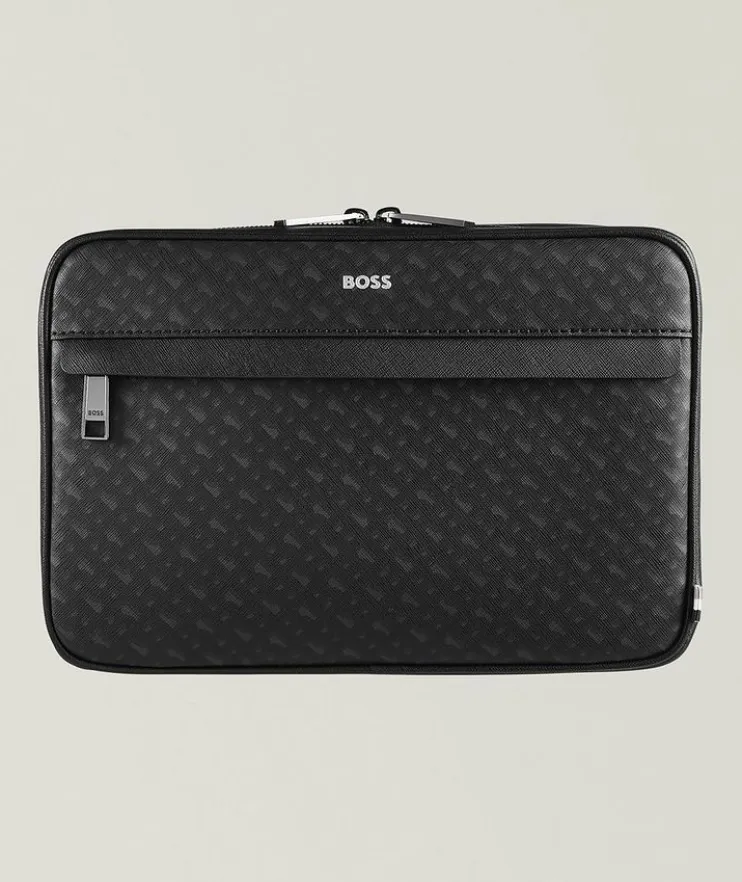 Zair Saffiano Leather Monogram Wash Bag