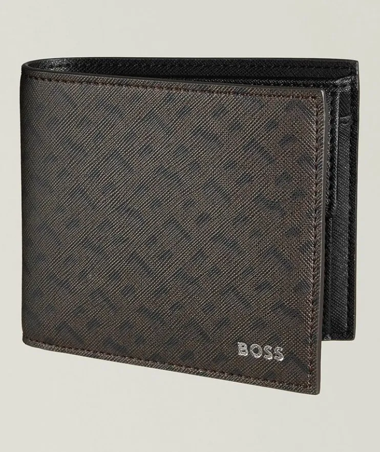 Zair Saffiano Leather Monogram Bifold Wallet