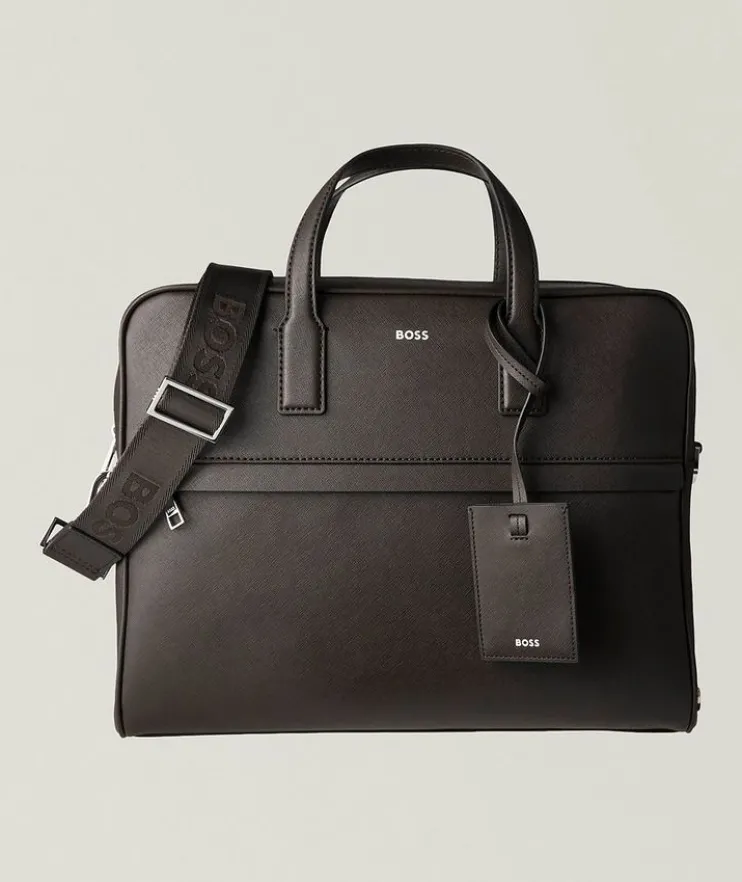 Zair Saffiano Leather Briefcase