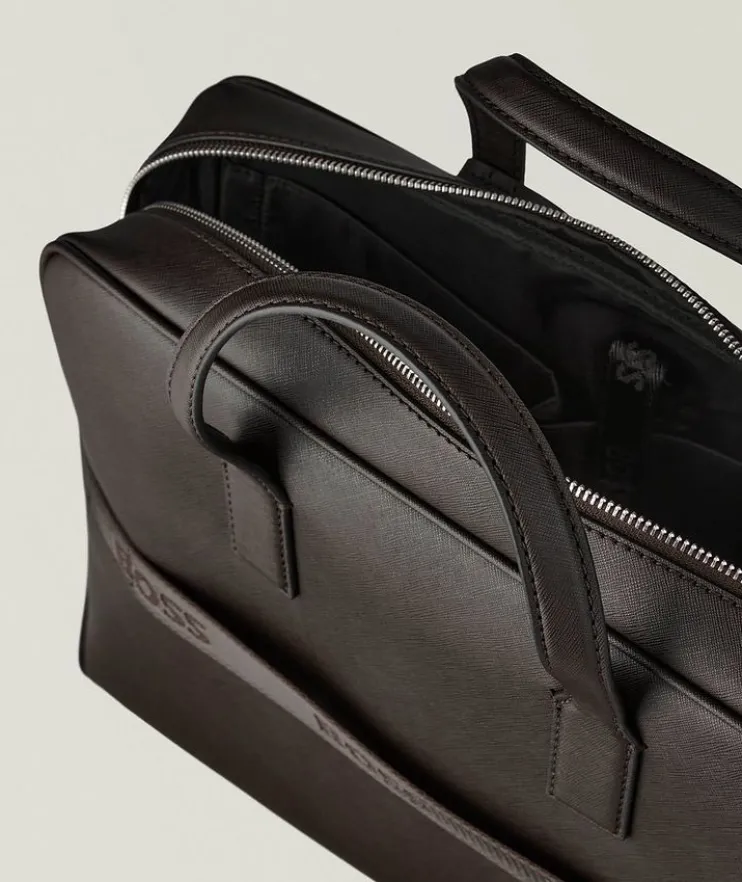 Zair Saffiano Leather Briefcase
