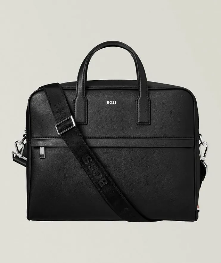 Zair Saffiano Leather Briefcase