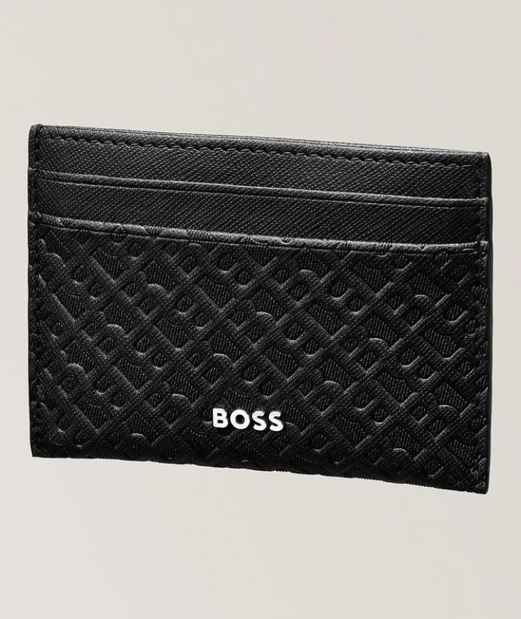 Zair Saffiano Monogram Leather Card Holder