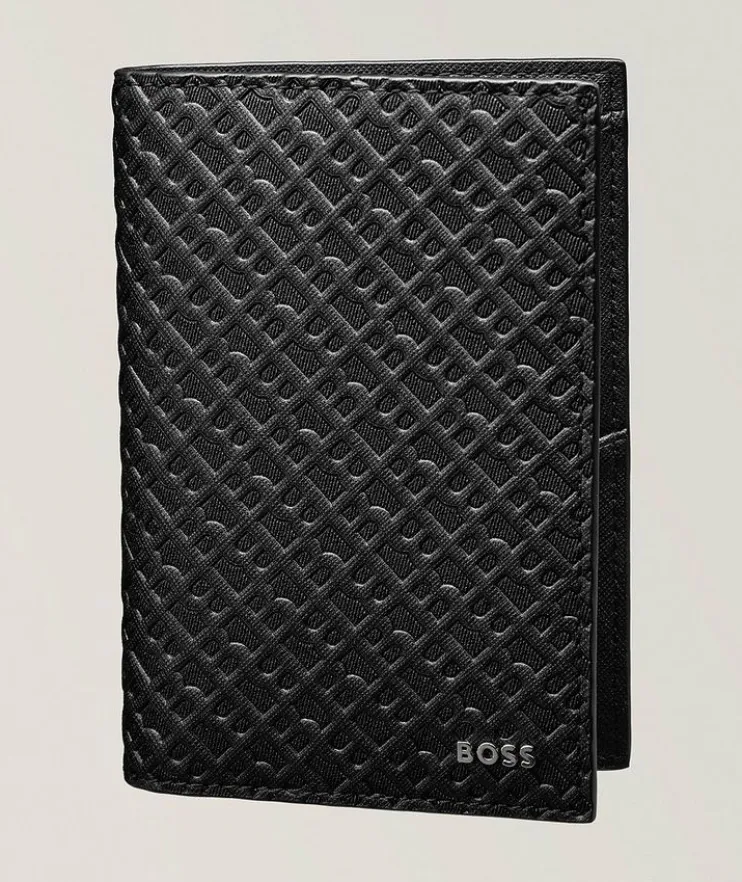 Zair Saffiano Monogram Leather Passport Holder