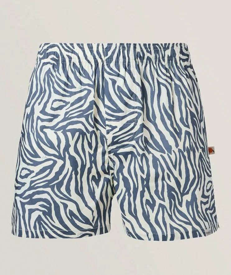 Zebra-Print Cotton Boxers