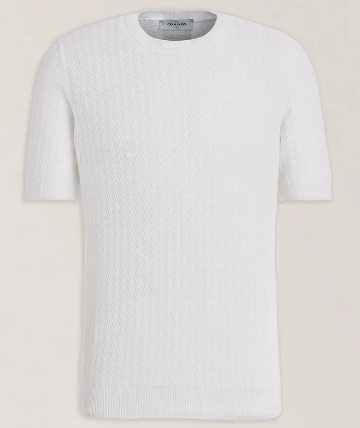 Zig-Zag Cotton Knit Sweater