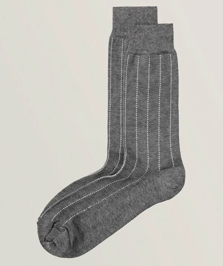 Zigzag Stretch-Cotton Socks