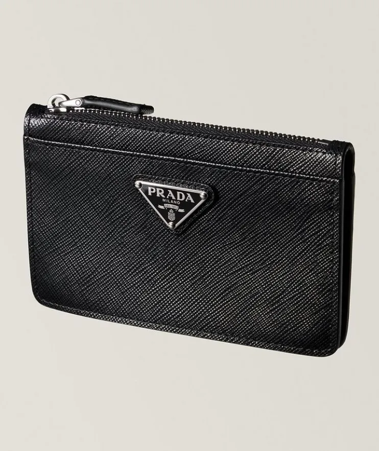 Zipped Saffiano Leather Cardholder