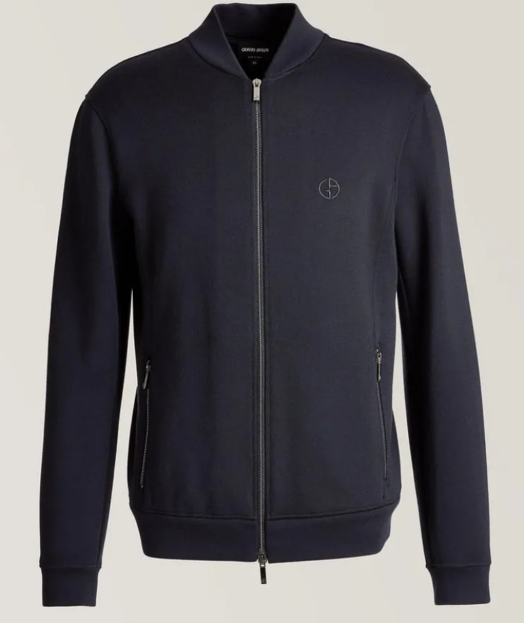 Zip-Up Cashmere-Modal Sweatshirt