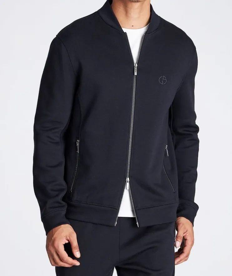 Zip-Up Cashmere-Modal Sweatshirt