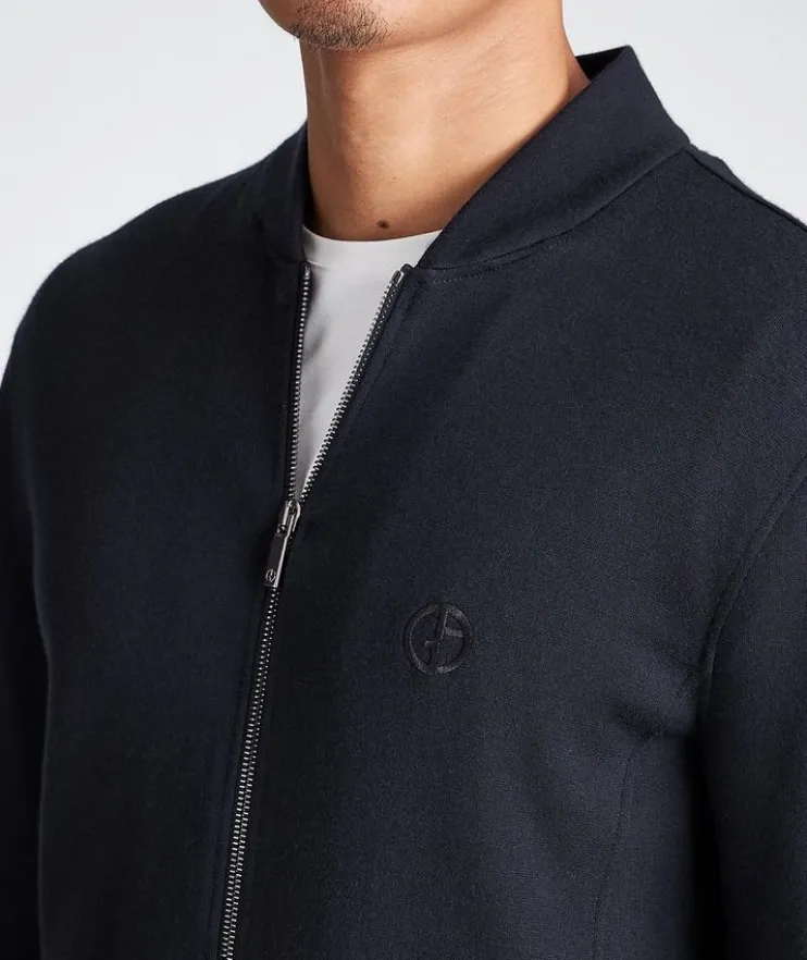 Zip-Up Cashmere-Modal Sweatshirt